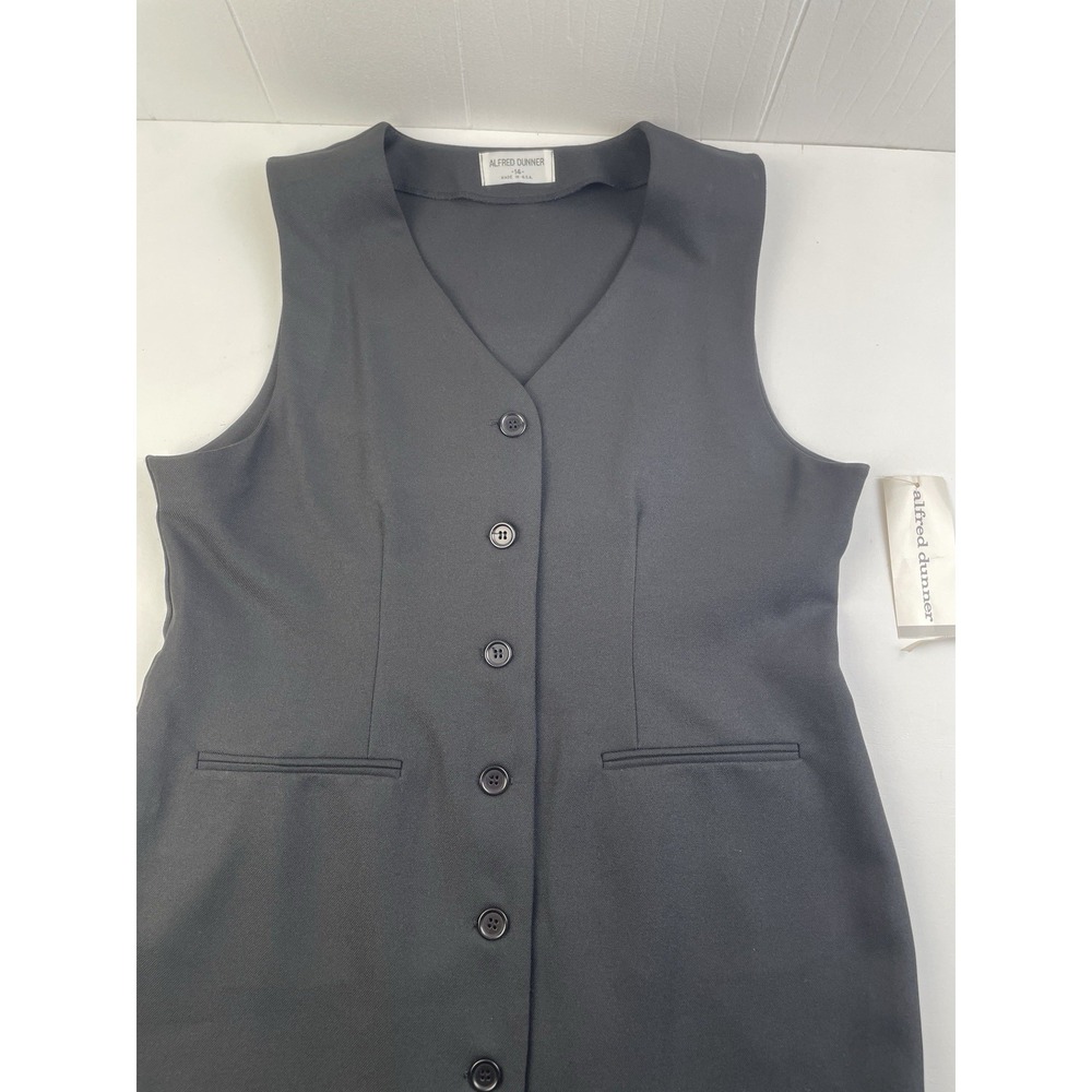 Vintage Alfred Dunner Dress Size‎ 14 Sleeveless Black Button Made in U.S.A. - Picture 3 of 10